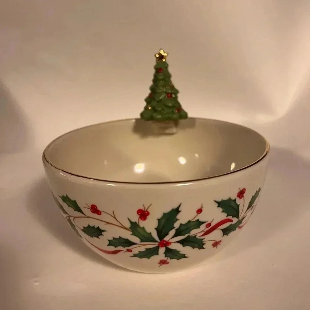 NEW Lenox Holiday Tree Figural Ceramic Candy Dish Bowl 5.5
